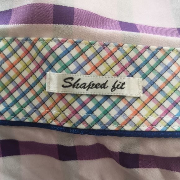 𝅺Bugatchi Uomo Mens Shirt Button Up Contrast Flip Cuff Cotton Casual Size Large - Picture 11 of 14